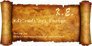 Körmöczi Eszter névjegykártya